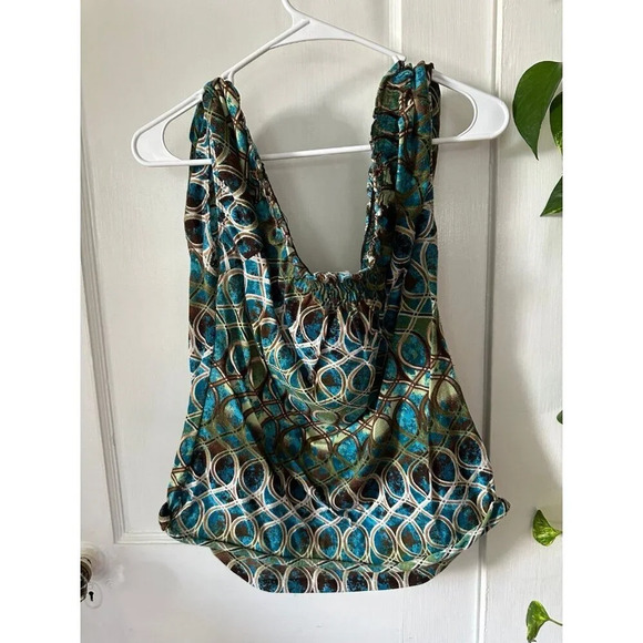 Claudia Richard women’s size medium blue green blouse - Picture 6 of 8